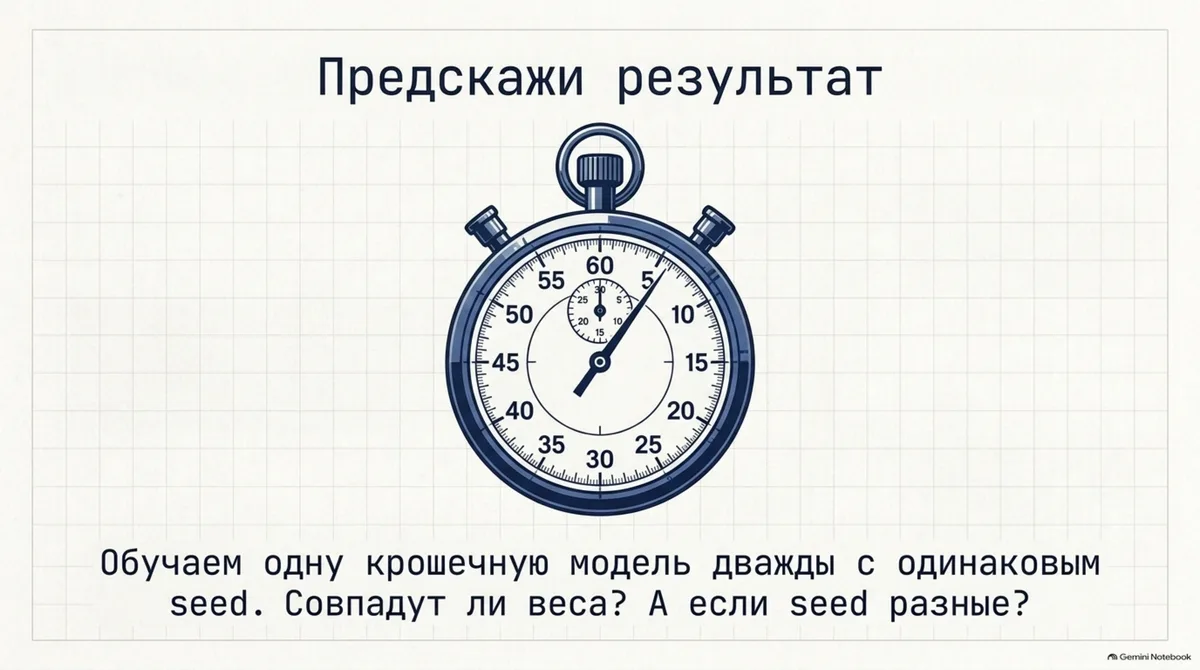 Передбачте результат: два запуски з одним зерном — чи збіжаться ваги?